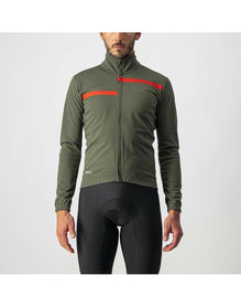 CASTELLI TRANSITION 2 JACKET MILITARY GREEN RED REFLEX