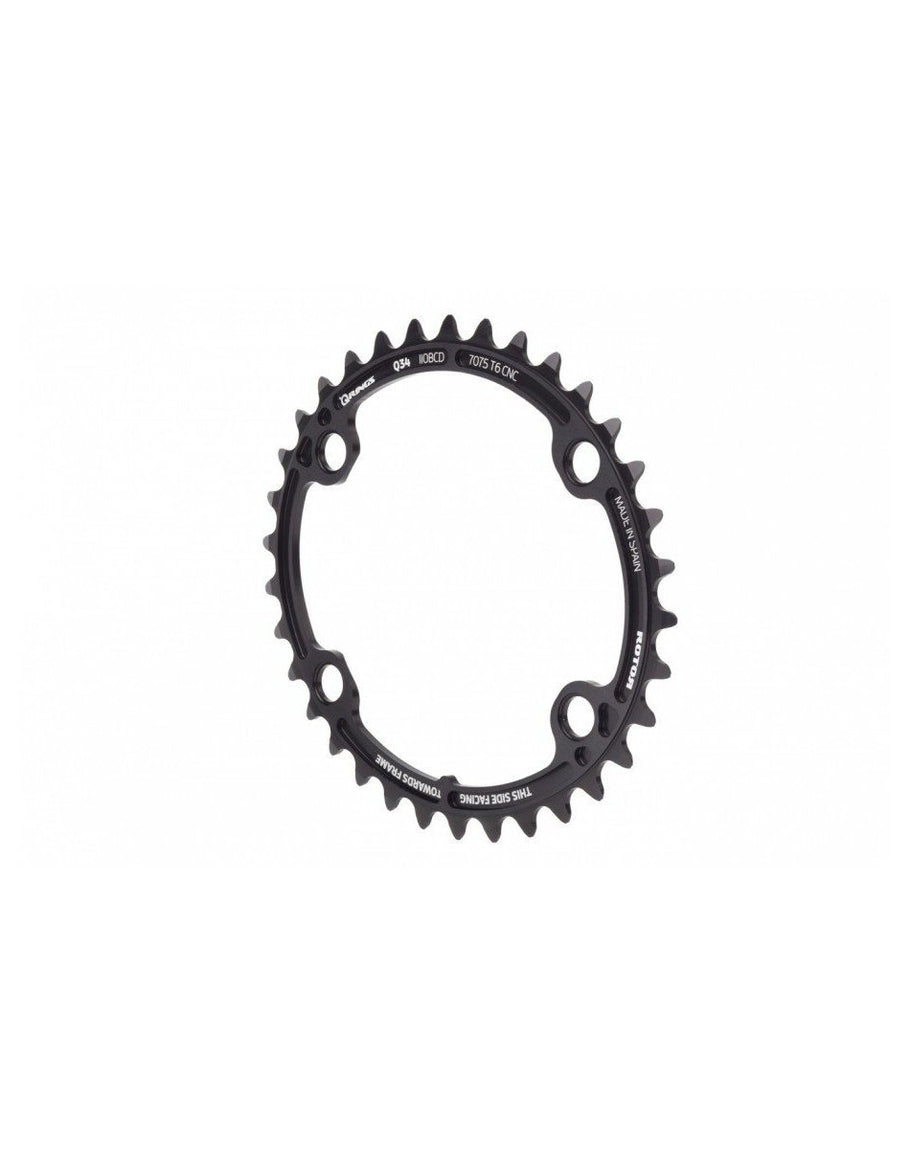 ROTOR 公路Q齒環- SH110x4 - 內齒環- 黑色-適用於ALDHU 3D+
